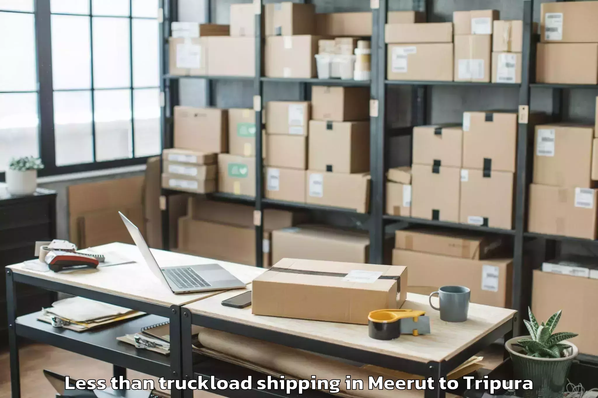 Meerut to Hezamara Less Than Truckload Shipping Booking